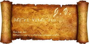 Jári Vitális névjegykártya